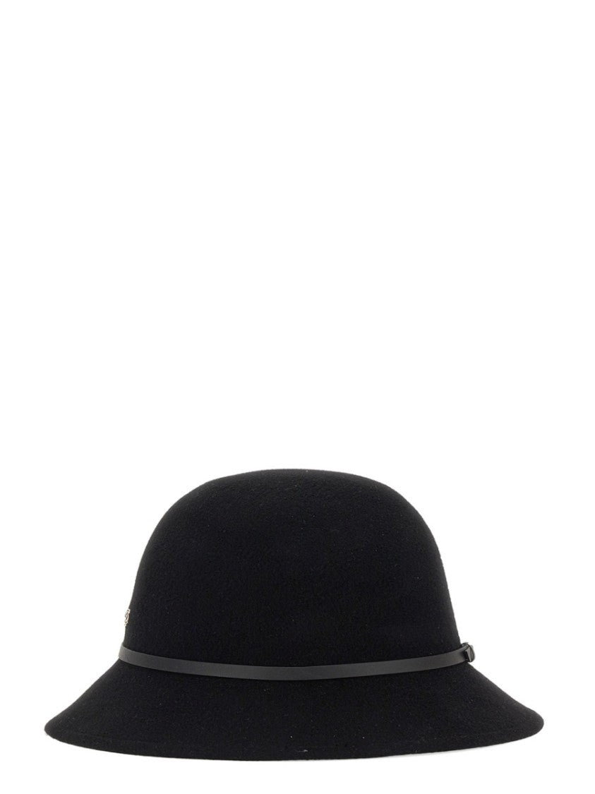 Helen Kaminski Wool Bucket Hat With Leather Trim