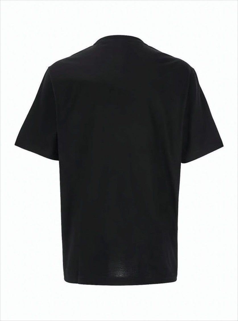 Versace Short-Sleeved Black T-Shirt With Bold Silver Graphic