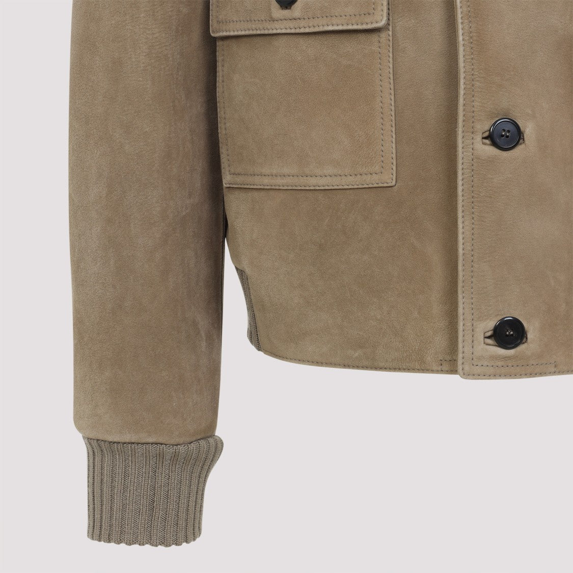 Prada Stone Grey Lamb Leather Blouson