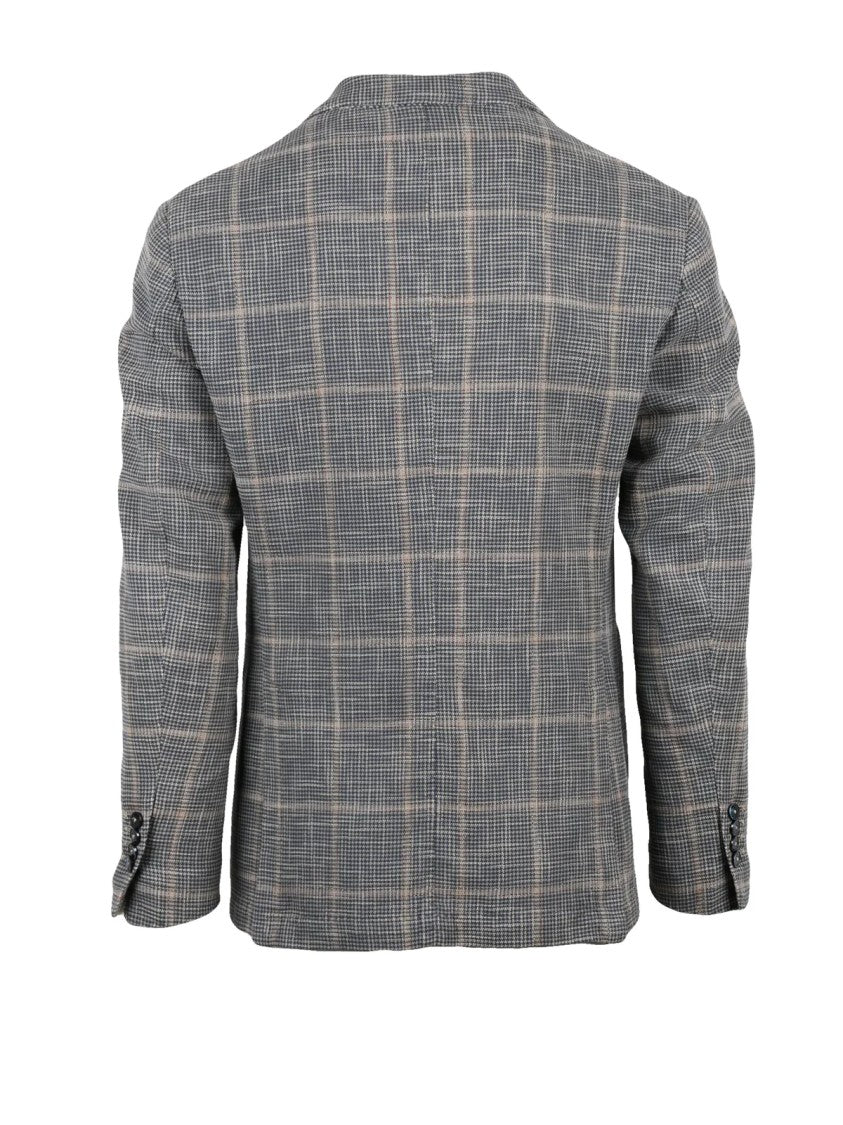 L.B.M. 1911 Grey Cotton Silk Fitted Jacket