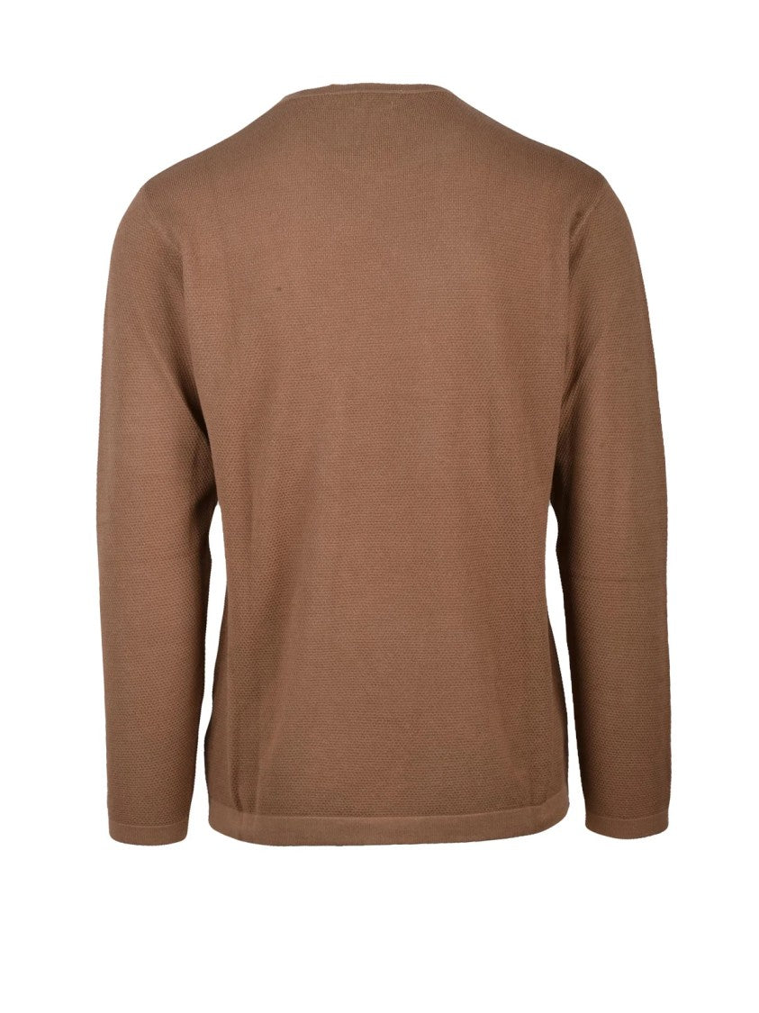 Daniele Fiesoli Brown Fine-Knit Cotton Sweater