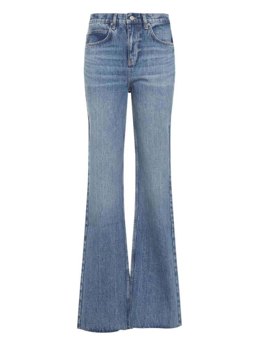 The Frankie Shop High-Waisted Flared Jeans In Medium Blue Wash
