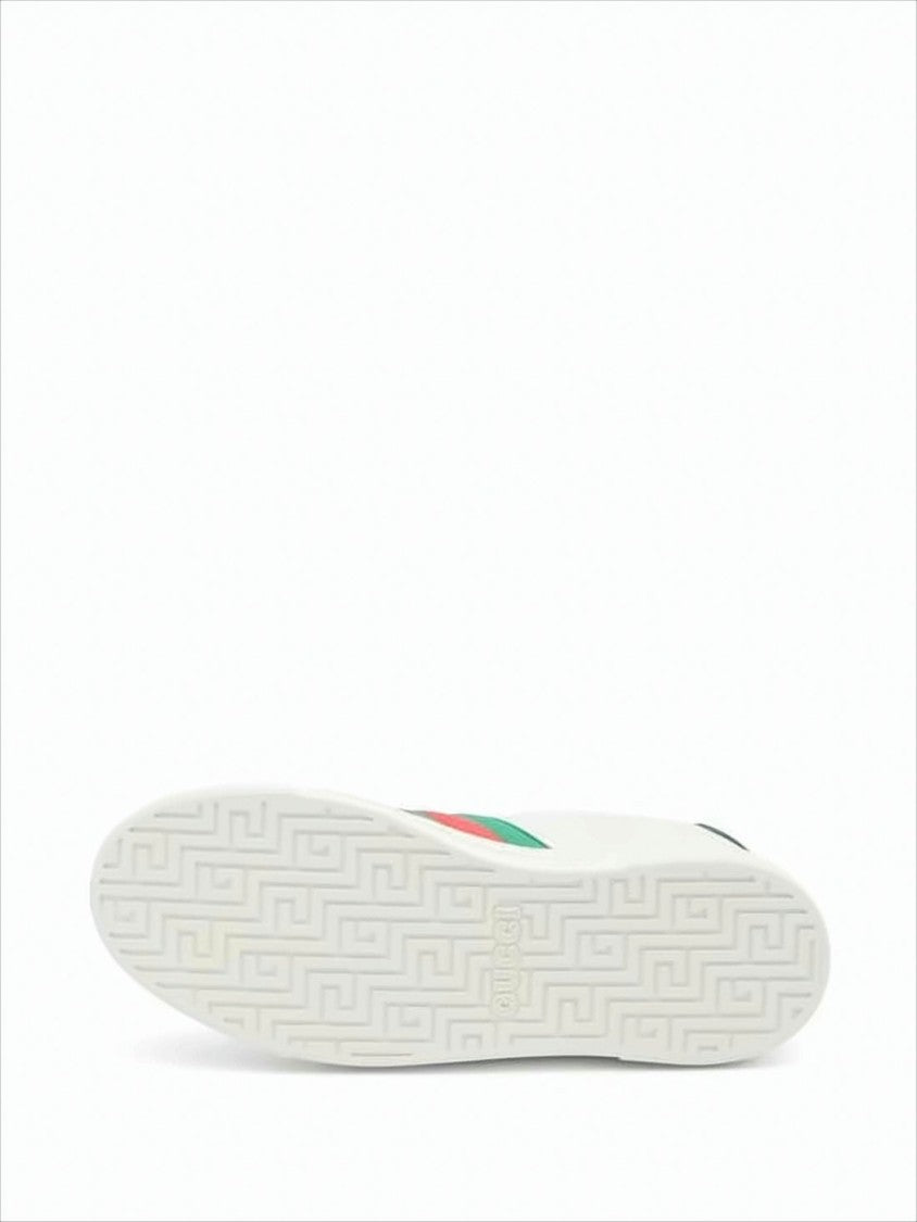 Gucci Leather Low-Top Sneakers With Bold Stripes