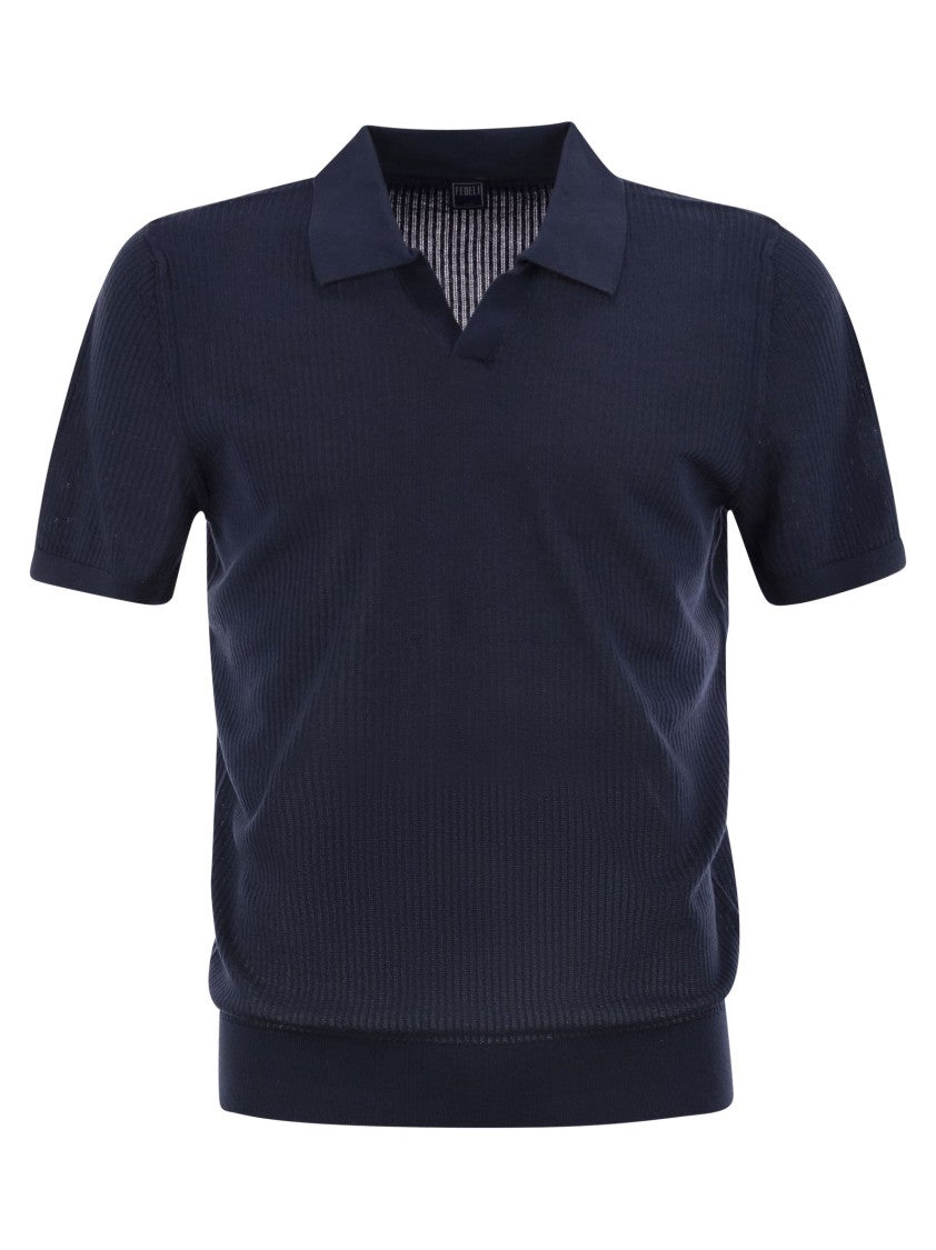 Fedeli Giza Cotton Short-Sleeved Polo Shirt