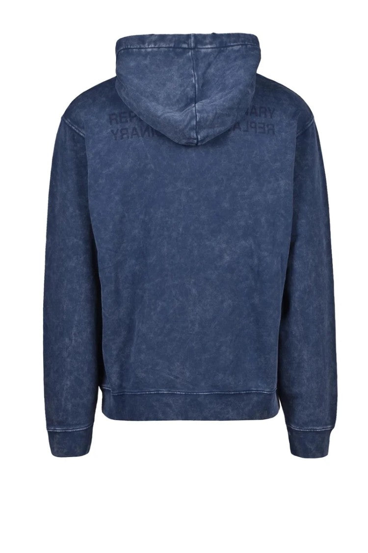 Replay Blue Hooded Cotton Sweatshirt