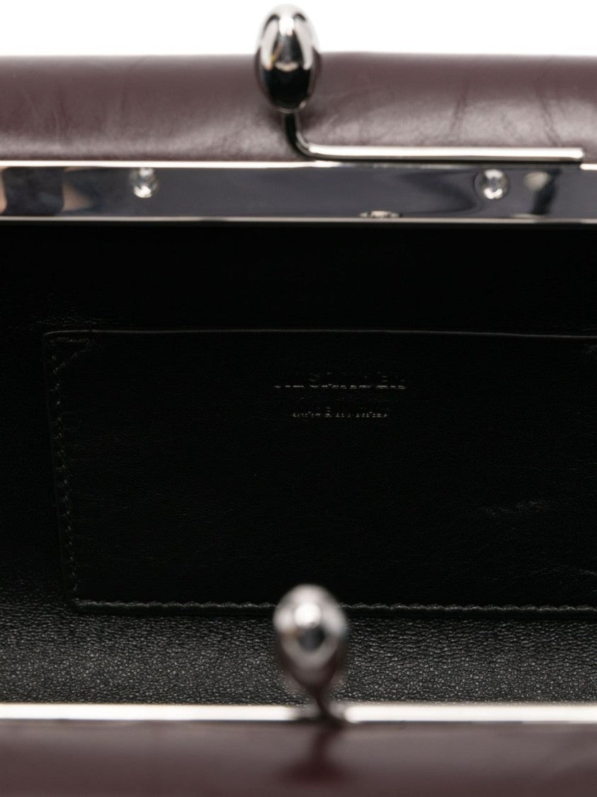 Jil Sander Goji Shoulder Bag In Rich Bordeaux Calf Leather