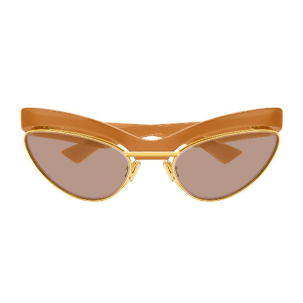 Bottega Veneta Sculpted Cat-Eye Sunglasses In Warm Caramel Acetate