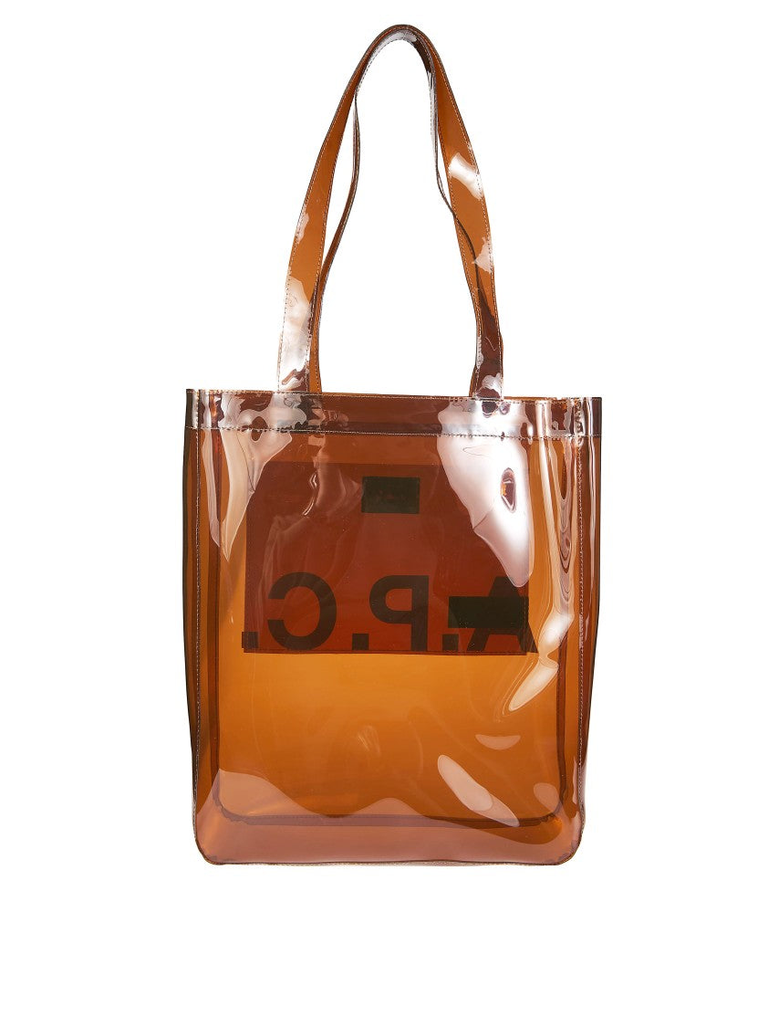 A.P.C. Warm Amber Tote Lou Transparent Tote Bag