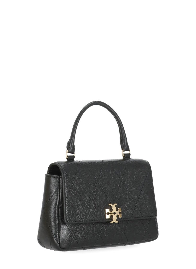 Tory Burch Black Quilted Leather Gold Hardware Mini Shoulder Bag