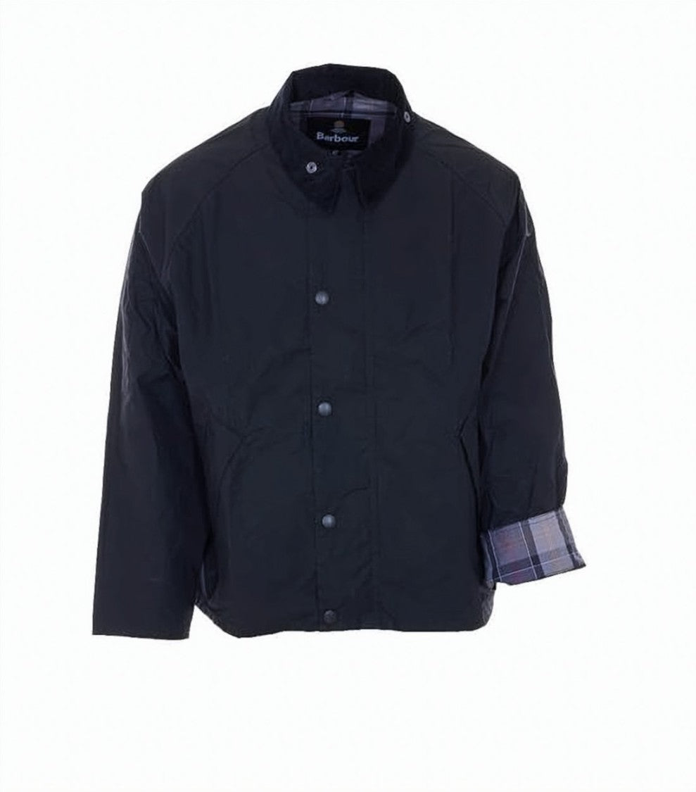 Barbour Corduroy-Collared Casual Jacket With Subtle Plaid Lining