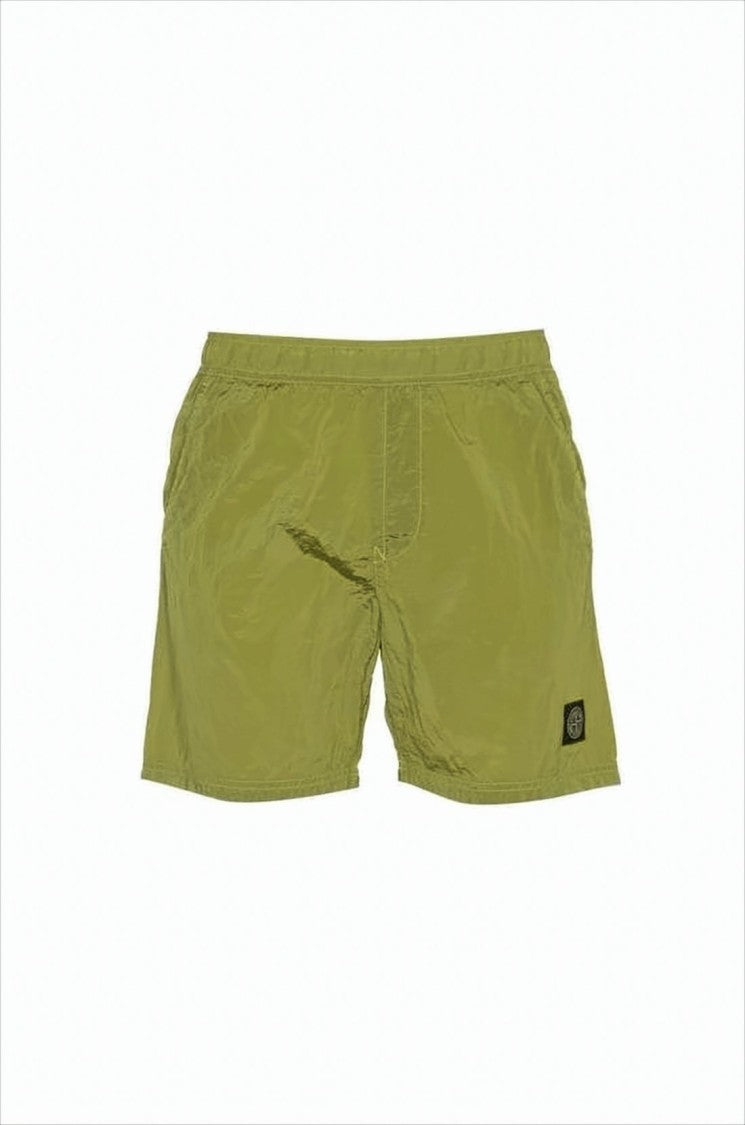 Stone Island Mid-Thigh Length Green Swim Shorts