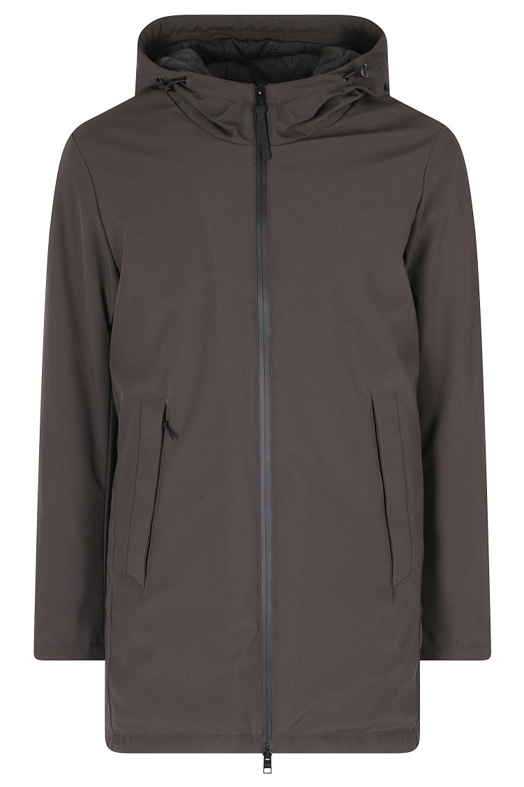 People Of Shibuya Brown Soft Shell Technical Midi Parka