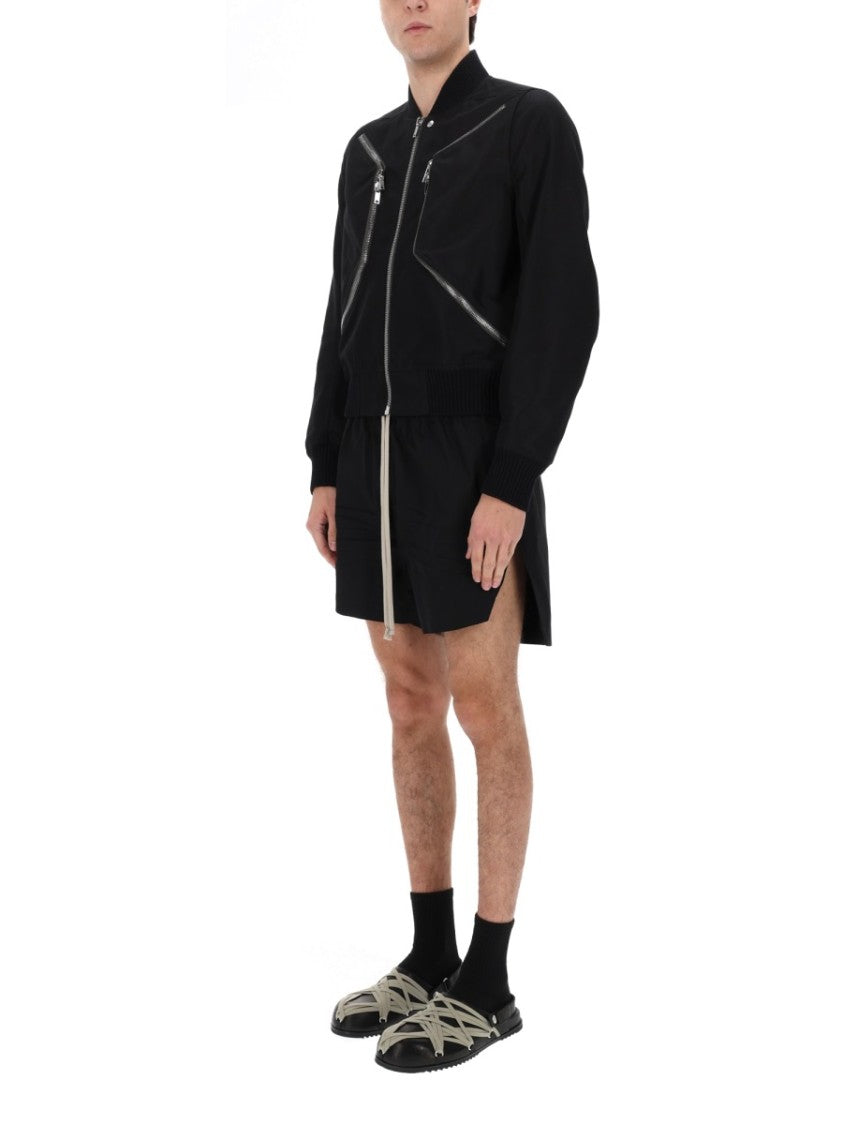Rick Owens Heizer Flight Cropped Black Jacket