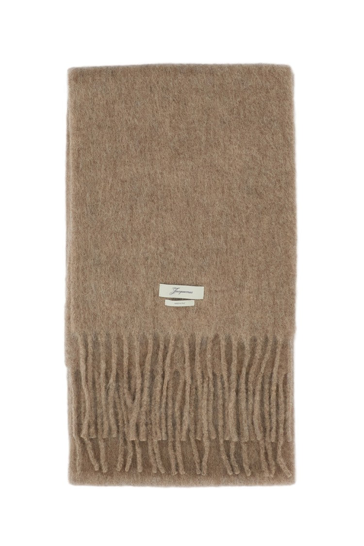 Jacquemus Brown L'echarpe Carro Fringed Mohair Alpaca Scarf