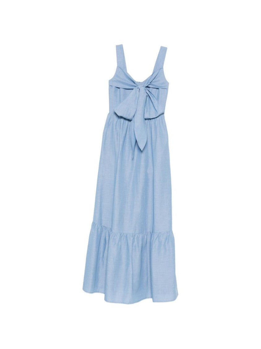 Liu Jo Light Blue Bow Ruffled Day Dress