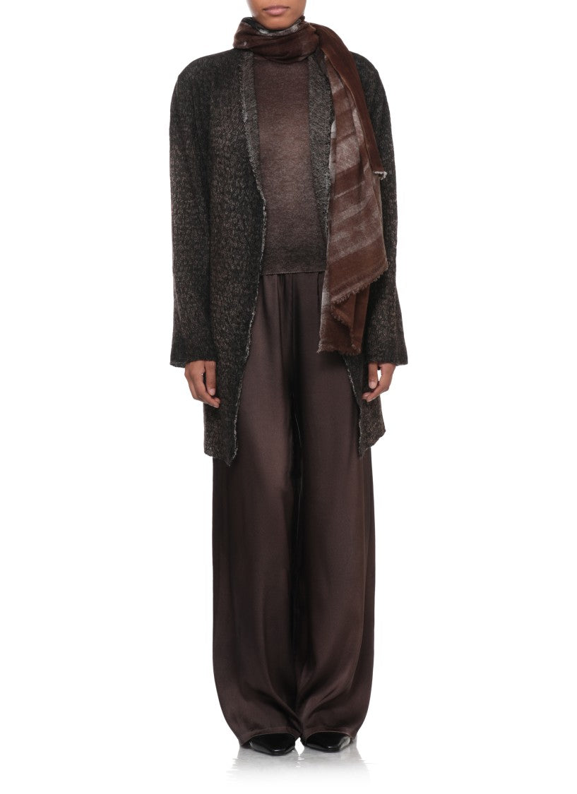 Avant Toi Semi-Sheer Brown Cashmere Jersey With Long Sleeves