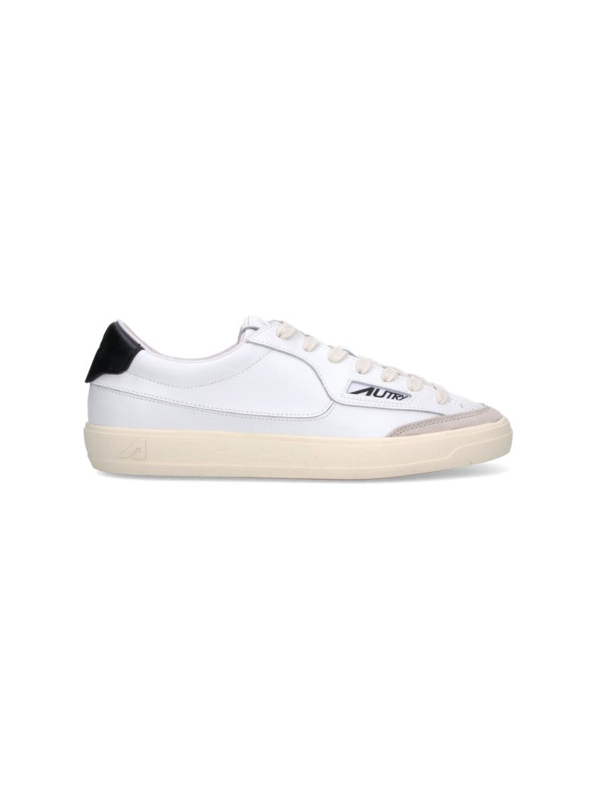 Autry White Windscape Black Tab Leather Sneakers