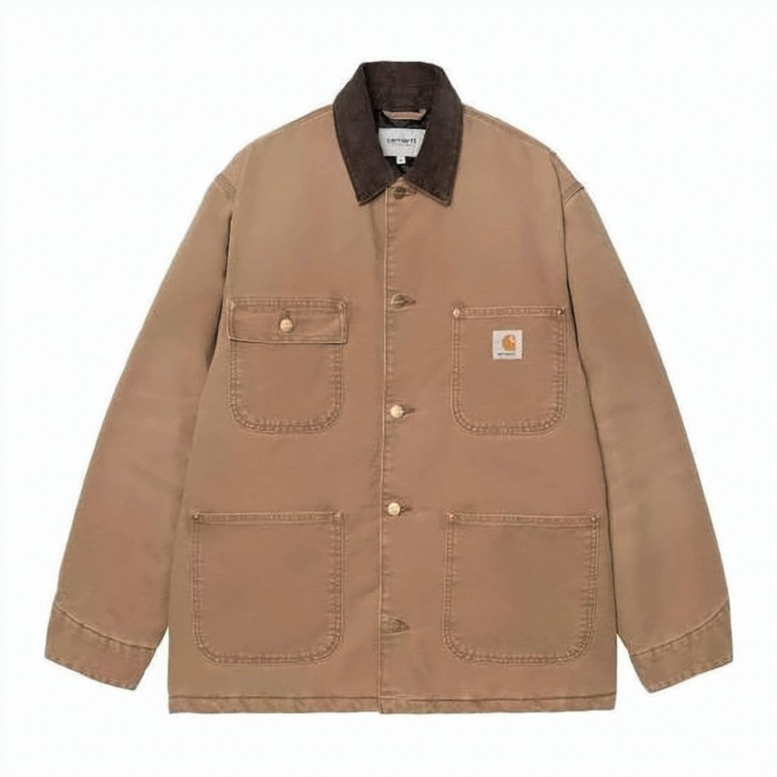 Carhartt Wip Classic Workwear Brown Coat With Button-Up Front