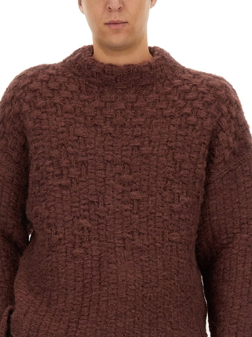 Jil Sander Textured Mohair Blend Knit With Flared Sleeves