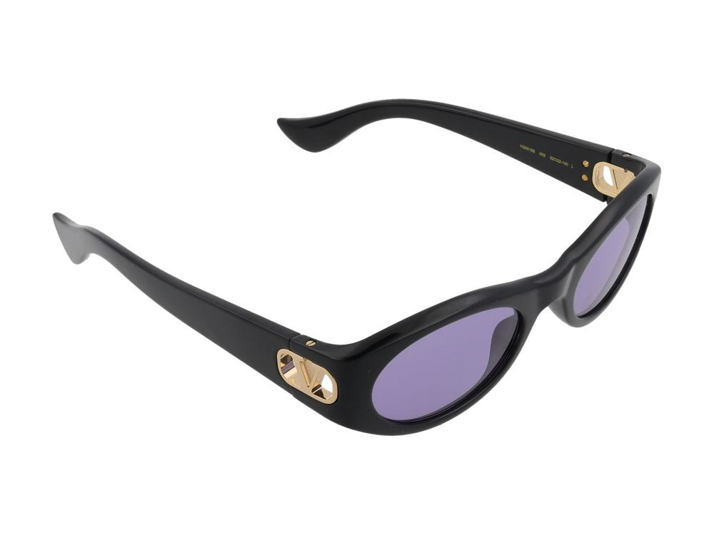 Valentino Black Vg0015s Bio-Injected Rounded Sunglasses