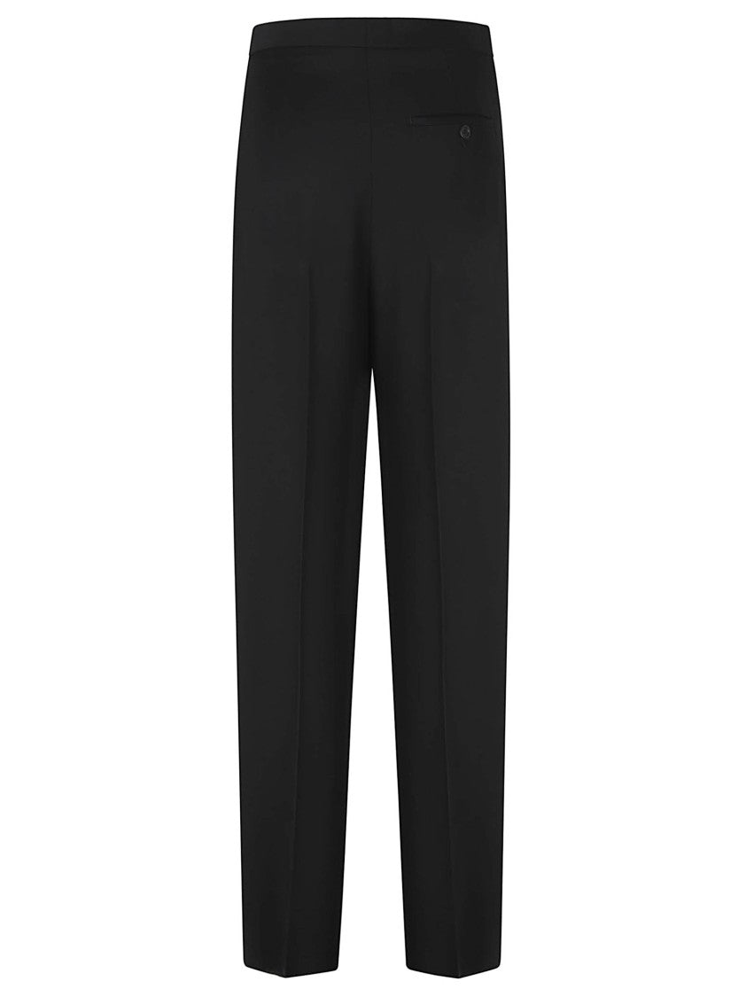 Balenciaga Wool Trousers With Satin Stripe And Hidden Closure