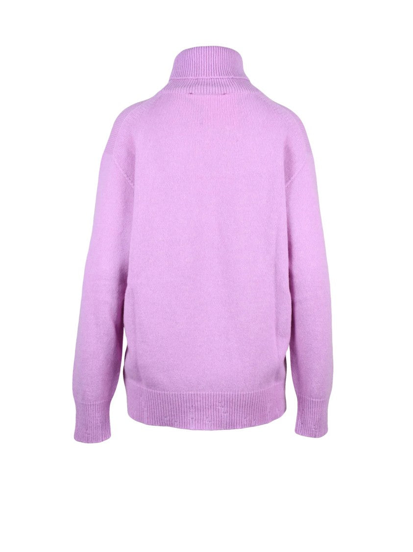 Amaranto Oversized Turtleneck Sweater With High Ribbed Neck And Luxurious Finish
