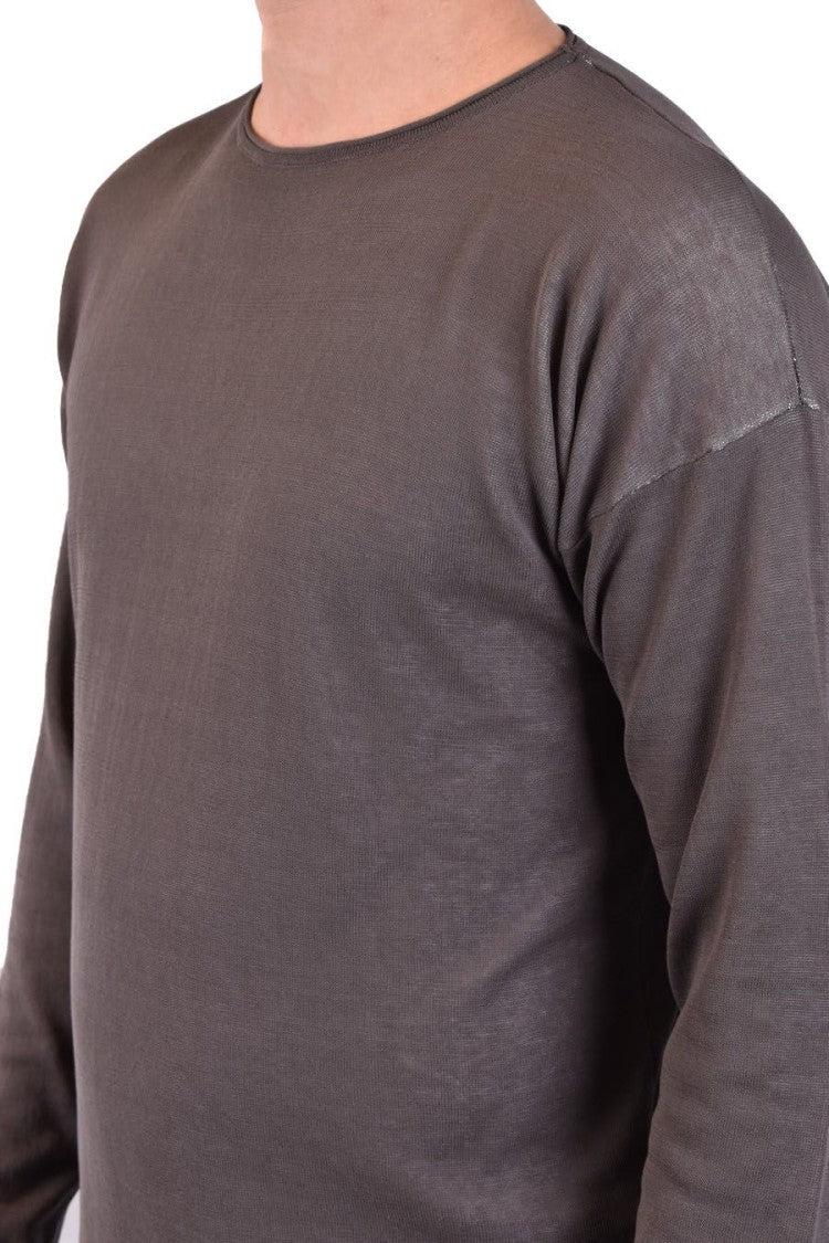 Isabel Benenato Relaxed-Fit Brown Knitwear With Contrasting Trim