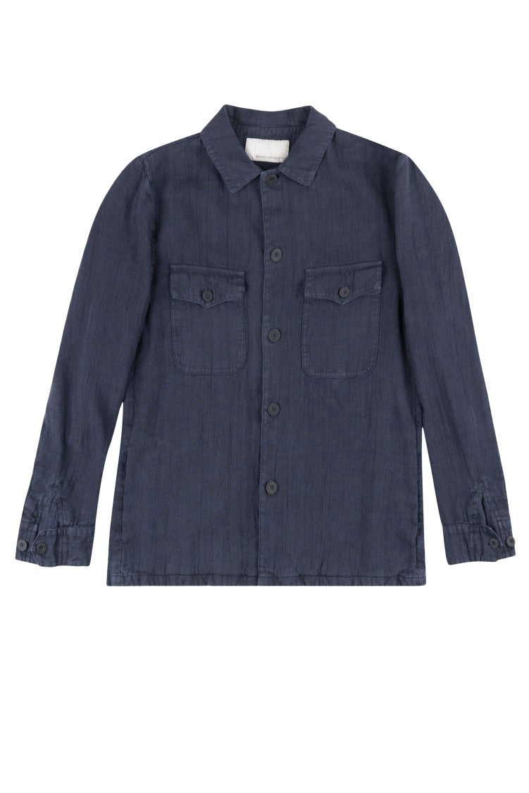 Original Vintage Linen Patch Pockets Overshirt