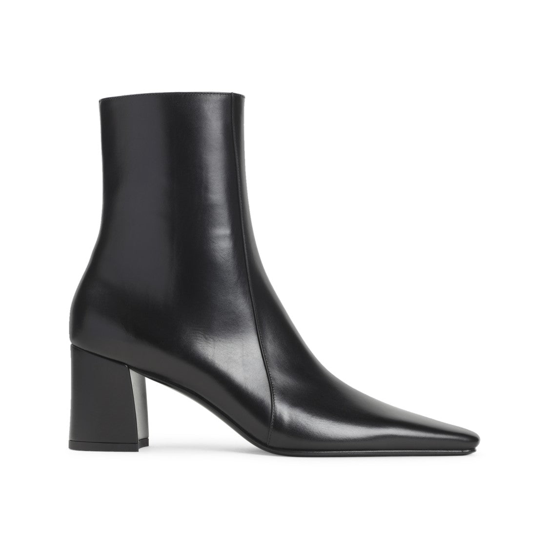 Saint Laurent Pointed Toe Ankle Boots With Polished Leather Finish