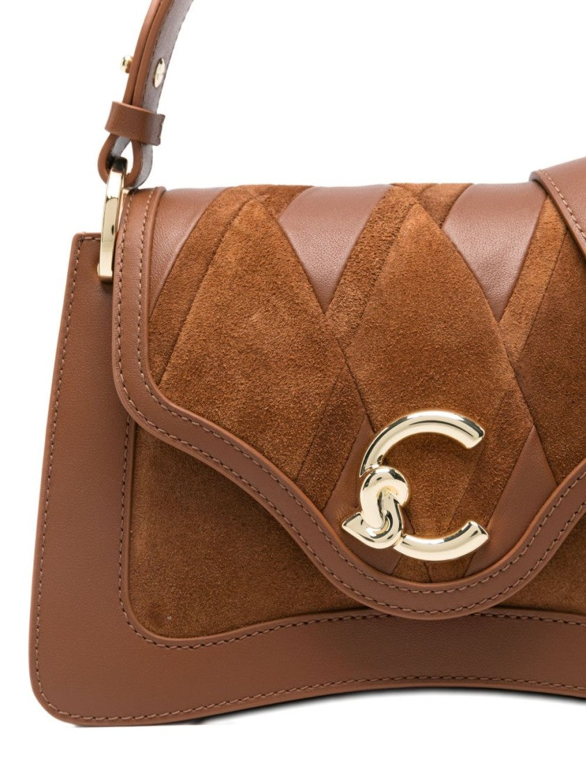 Coccinelle Structured Calfskin Shoulder Bag With Gold-Tone Logo