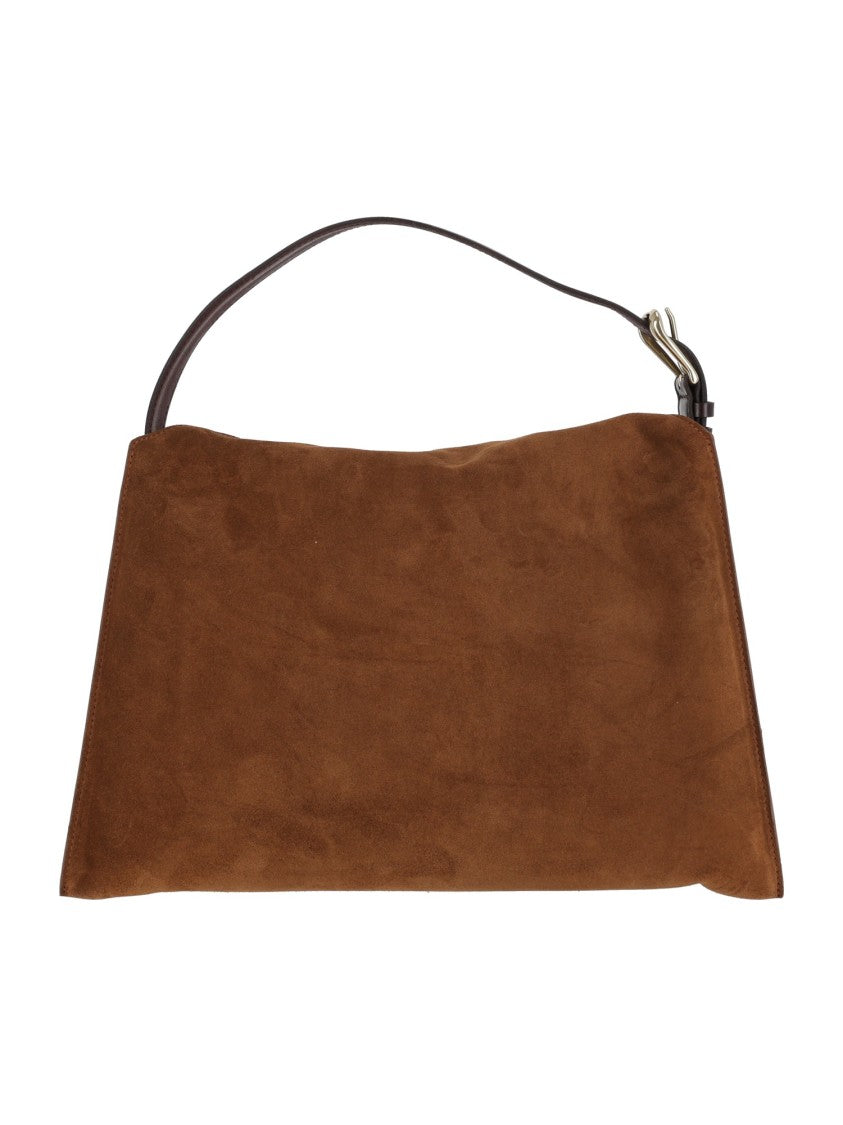 Claudio Orciani Trinity M Peach + Gold Suede Shoulder Bag