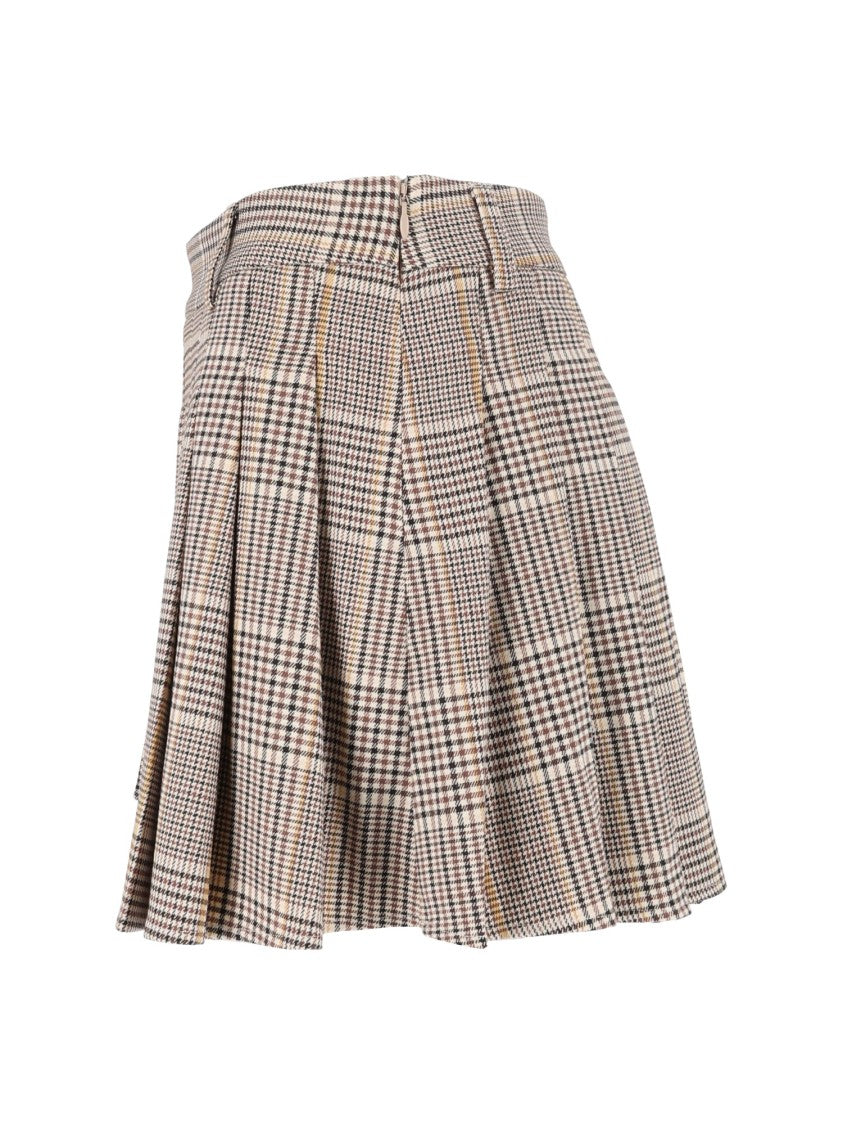Mc2 Saint Barth Winter Pleated Tartan Mini Skirt