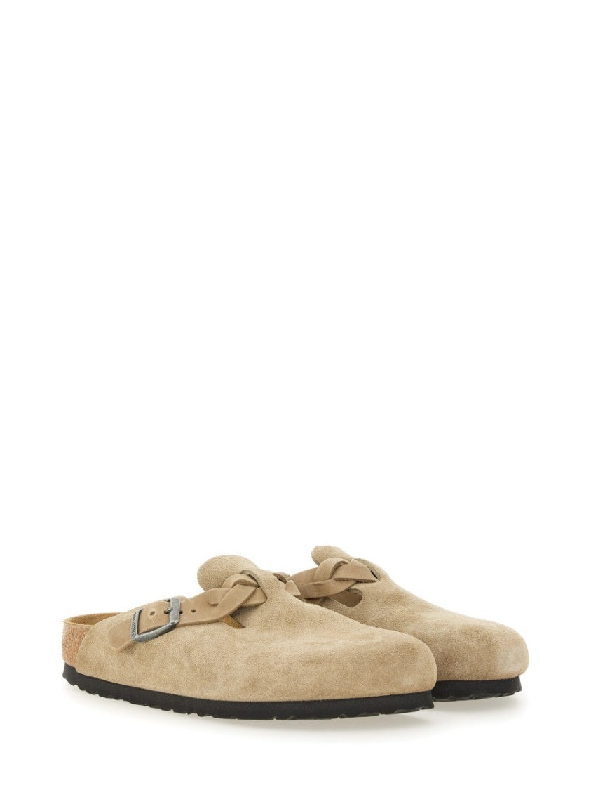 Birkenstock Neutrals Boston Braided Suede Sandals
