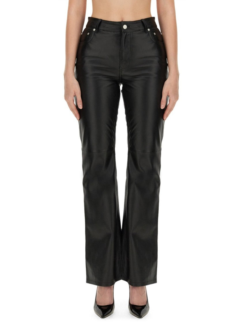 Moschino Black Flared Pants With High Waist And Detailing