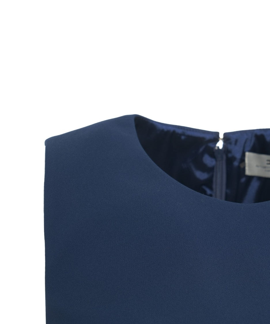 Elisabetta Franchi Slim Fit Blue Mini Dress With Metallic Accents