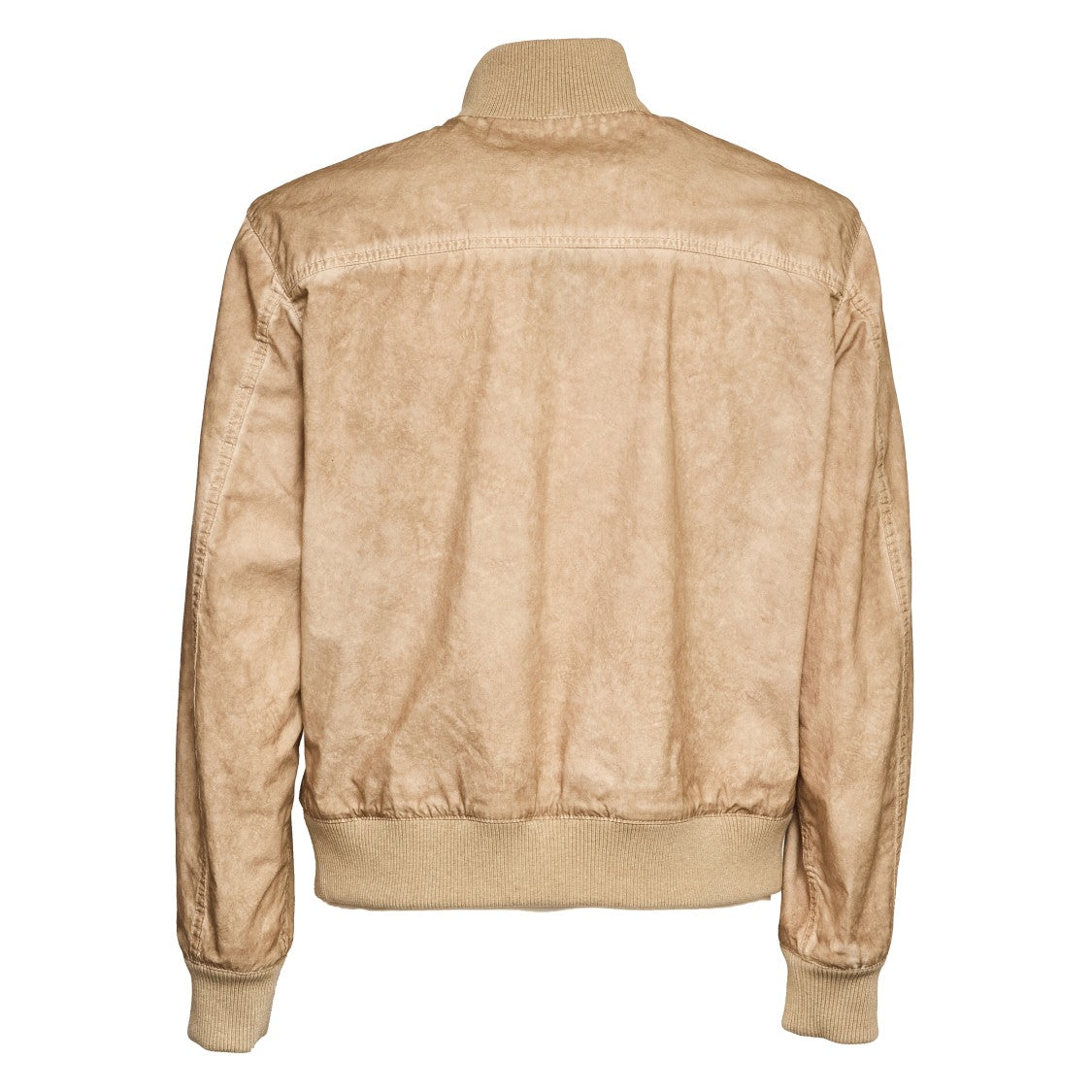Fay Stone Washed Ribbed Trim Bomber Jacket