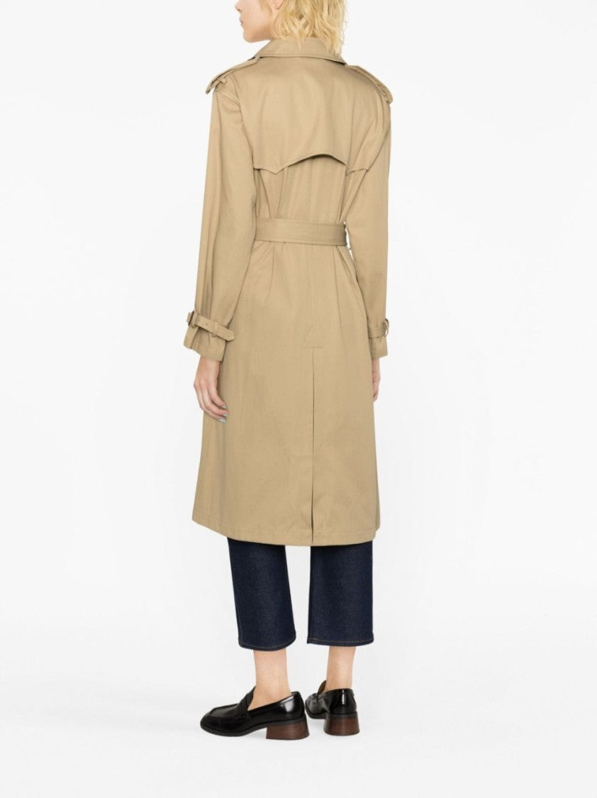 Polo Ralph Lauren Mid-Length Taupe Cotton Trench Coat
