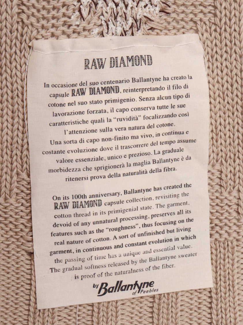 Ballantyne Diamond Pattern Textured Sweater