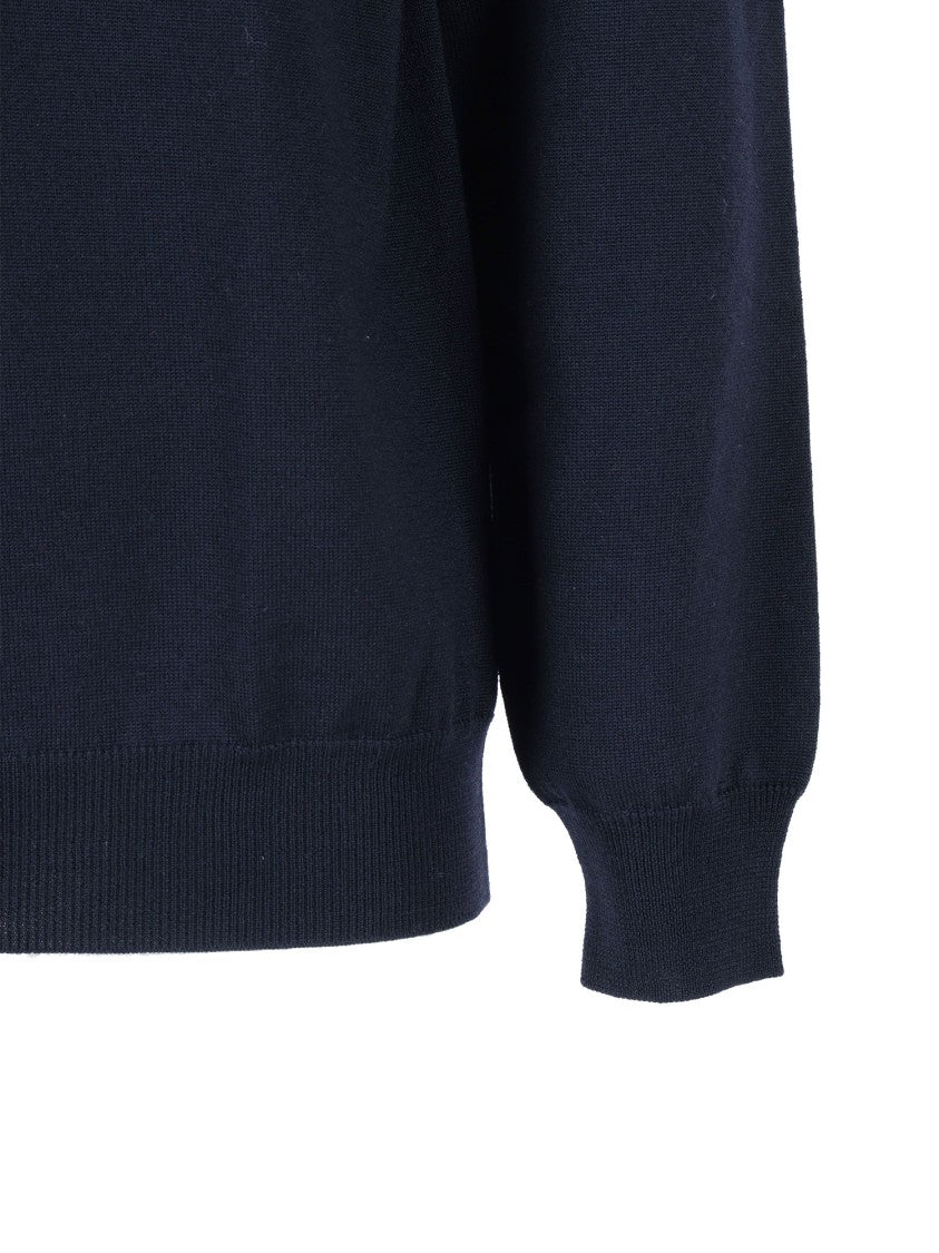 Kangra Cashmere Button Placket Long-Sleeve Wool Polo Shirt