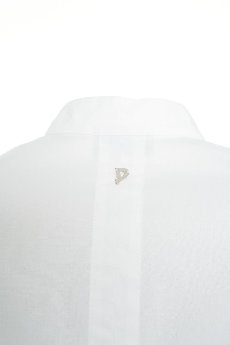 Dondup Sleek Mandarin Collar Blouse With Hidden Closure And Tailored Fit