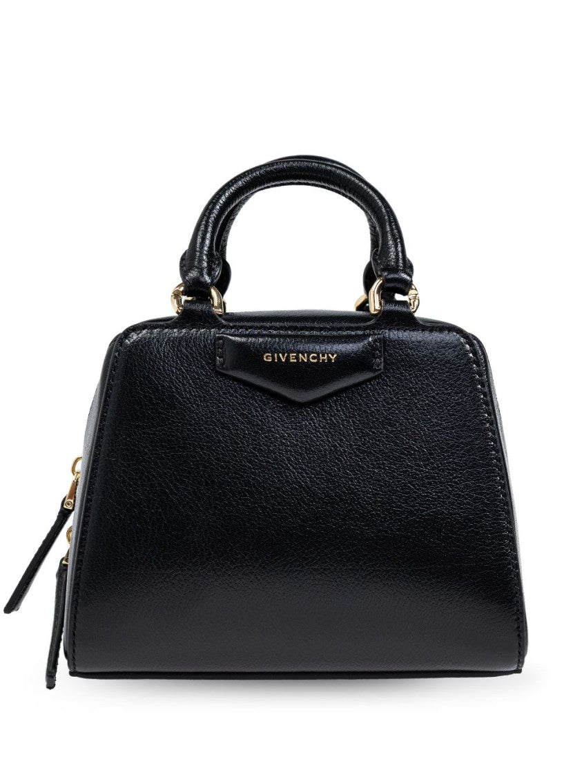 Givenchy Structured Grained Leather Handbag With Gold-Tone Hardware
