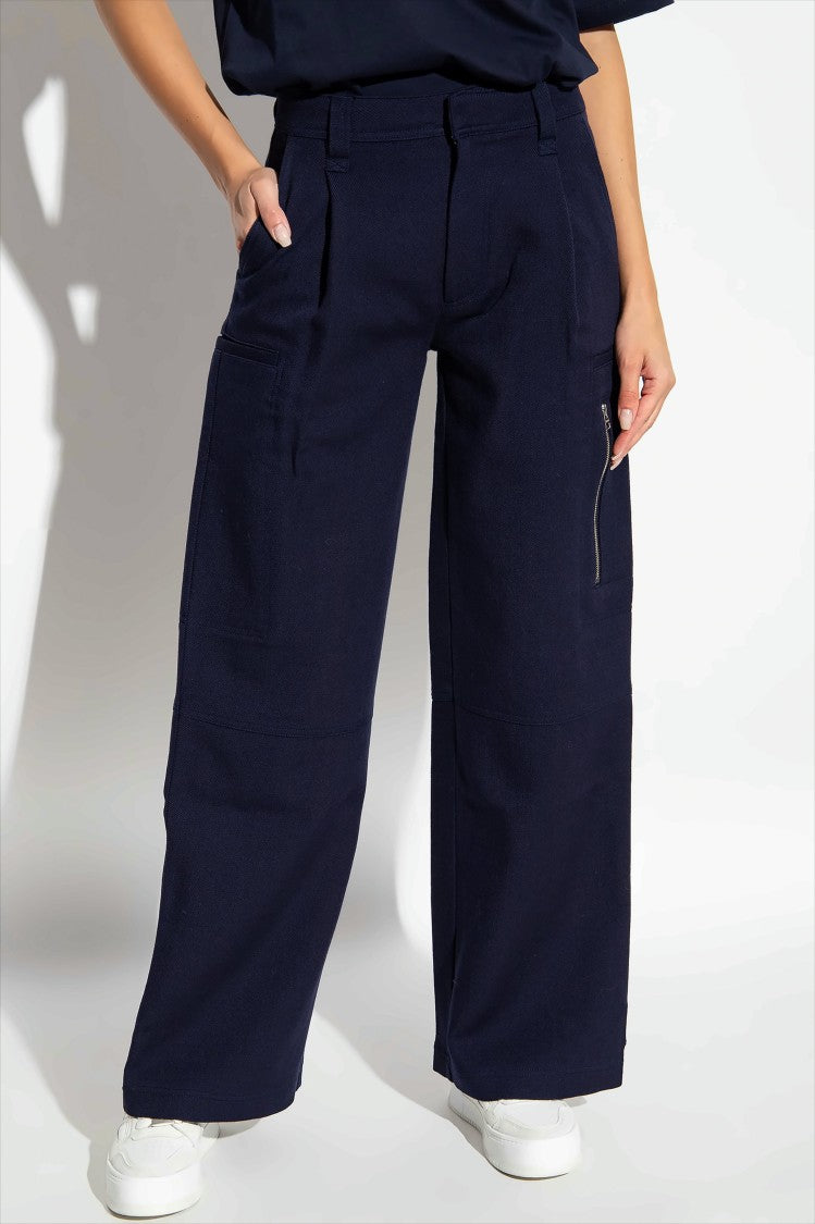 Ami Wide-Leg Cargo Pants In Virgin Wool