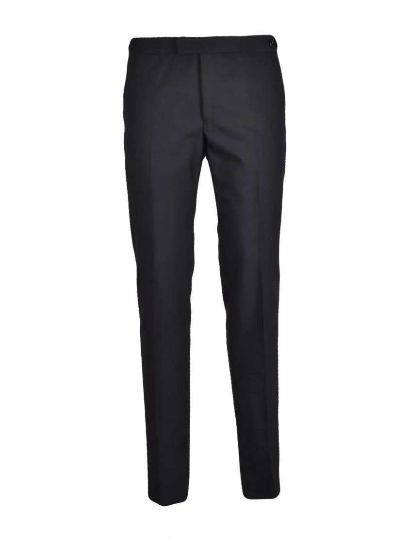 Lab 001 Black Virgin Wool-Blend Tuxedo Formal Suit