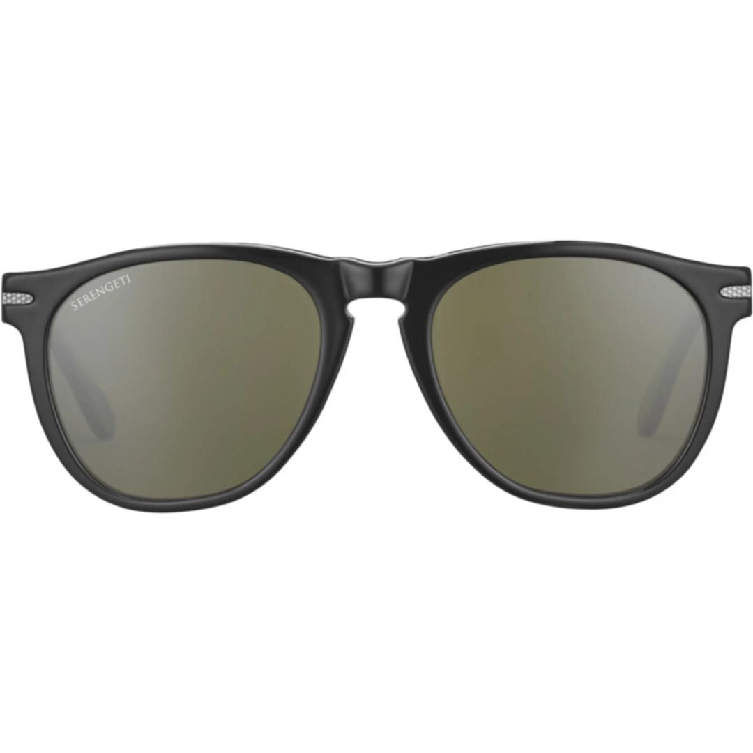 Serengeti Amboy Matte Black Rounded Frame Sunglasses
