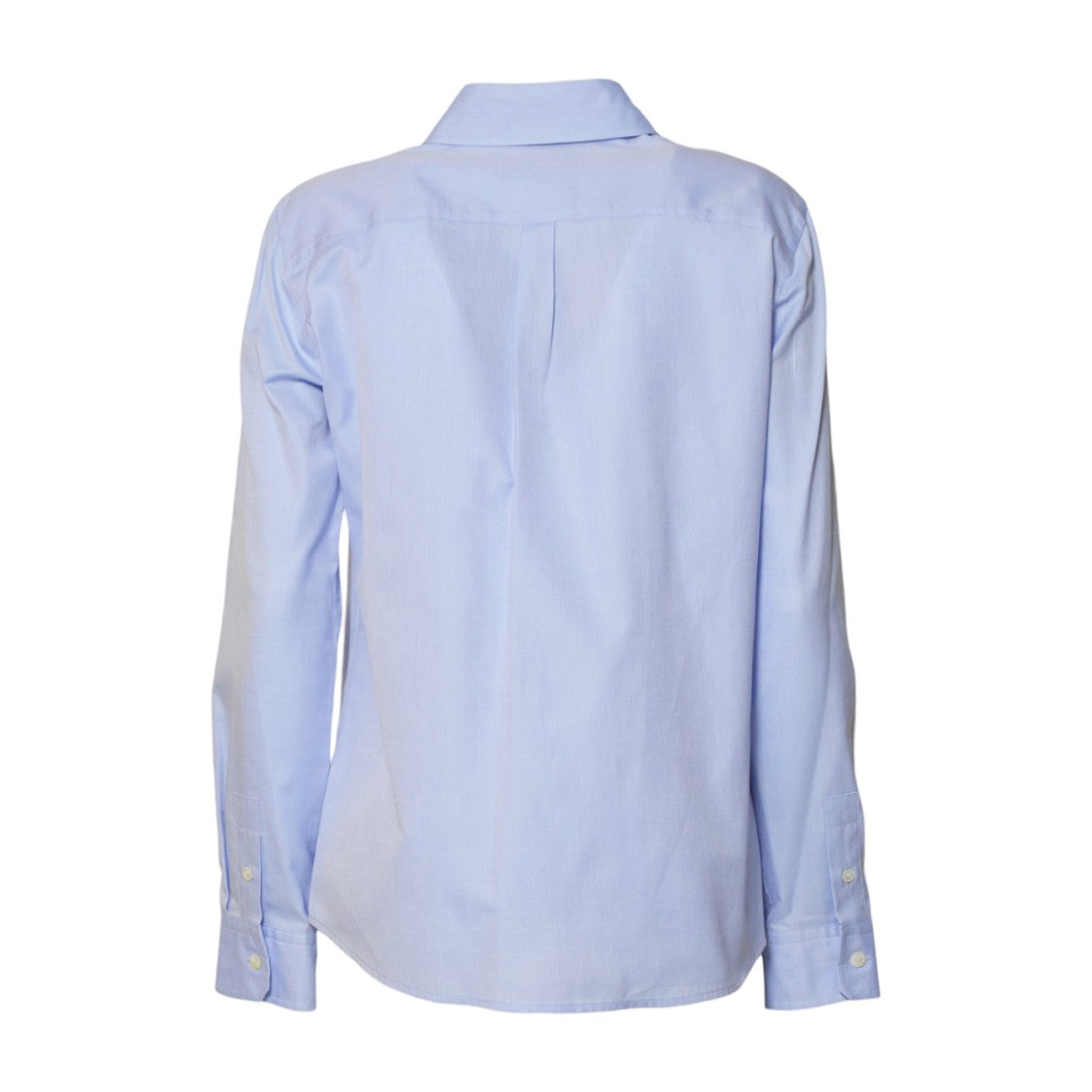 Max Mara Long-Sleeve Classic Shirt In Clear Blue Cotton