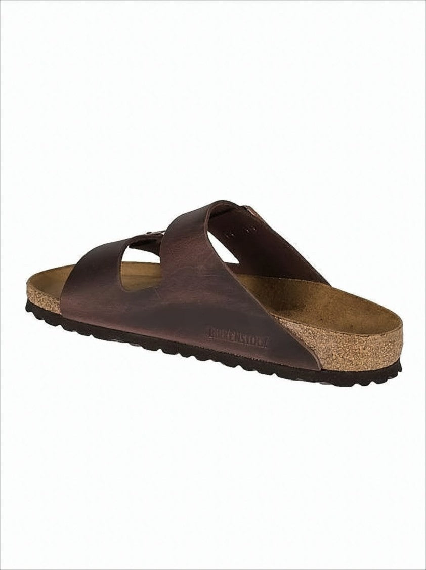 Birkenstock Classic Two-Strap Brown Leather Sandal With Adjustable Buckles