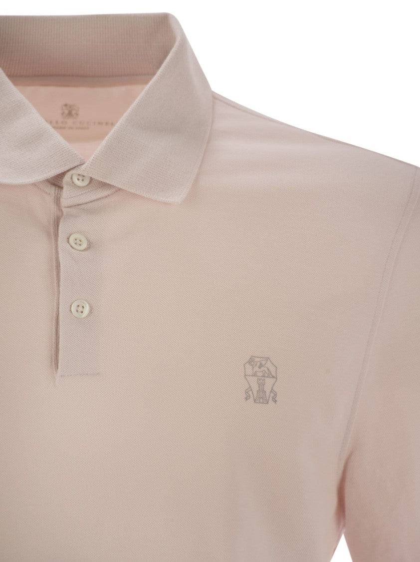 Brunello Cucinelli Cotton Polo Shirt With Printed Logo