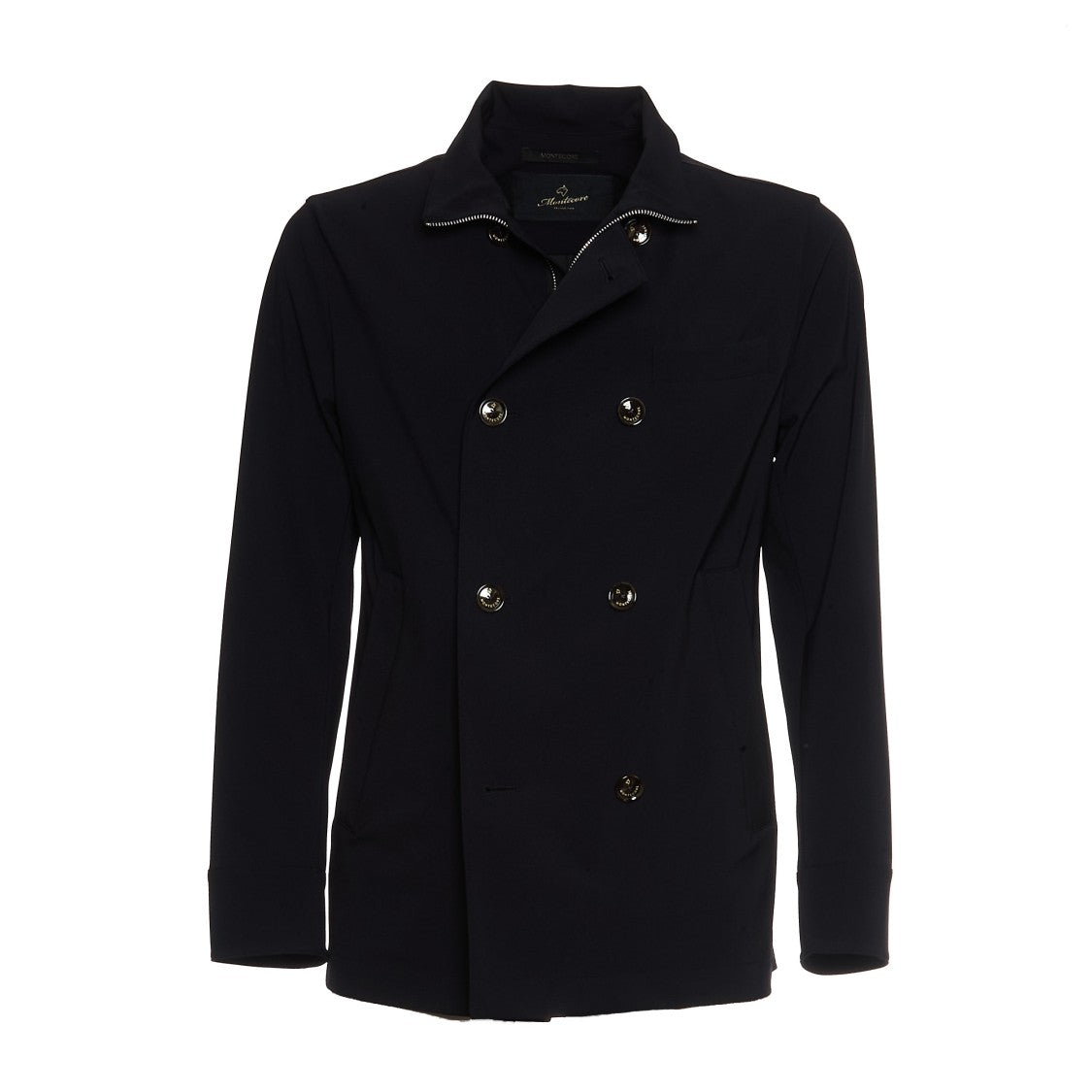 Montecore Stretch Fabric Stand-Up Collar Double-Breasted Jacket