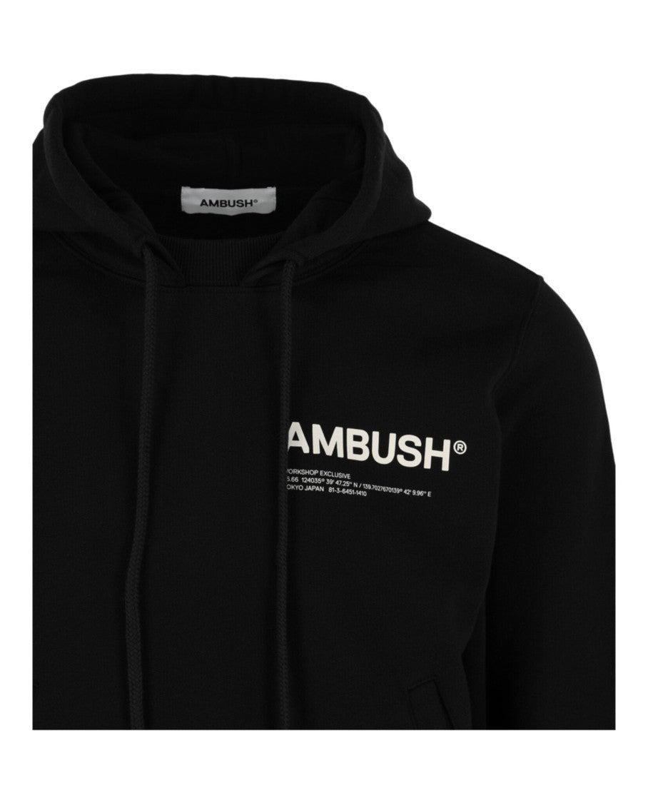 Ambush Loose-Fit Hooded Jersey Top With Logo Print