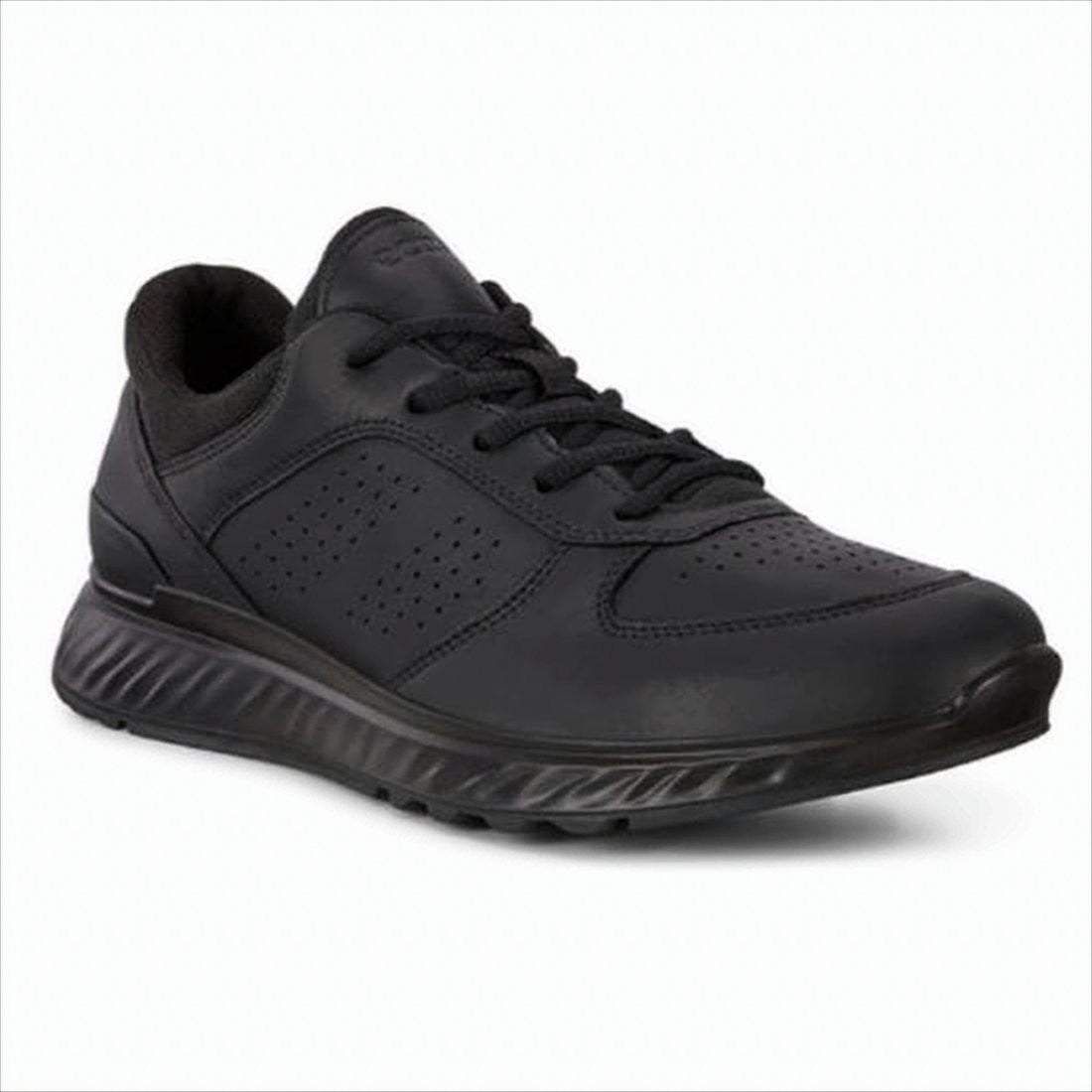 Ecco Minimalist Black Leather Sneakers